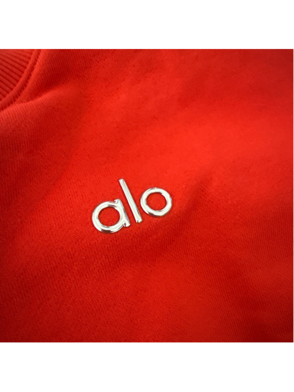 Alo Yoga Red Cropped Accolade Crewneck Sweatshirt S - Picture 4 of 4